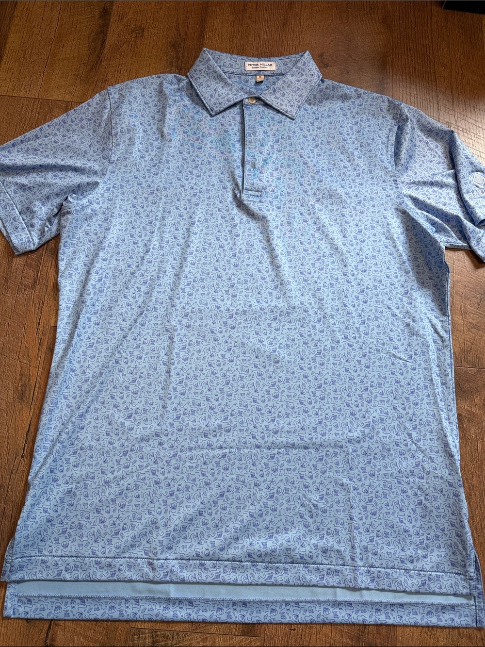 Peter Millar Light Blue Paisley-Print Polo